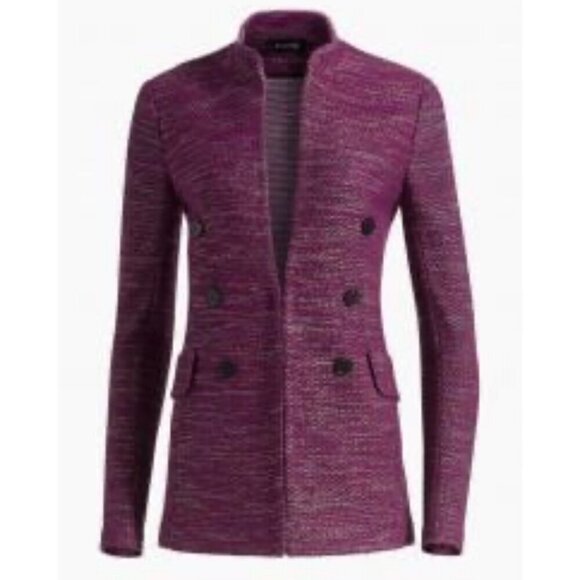 💕ST. JOHN💕 Ombre Ribbon Tweed Knit Jacket Mandarin Collar Pocket Flaps 6 NWOT - Picture 8 of 16